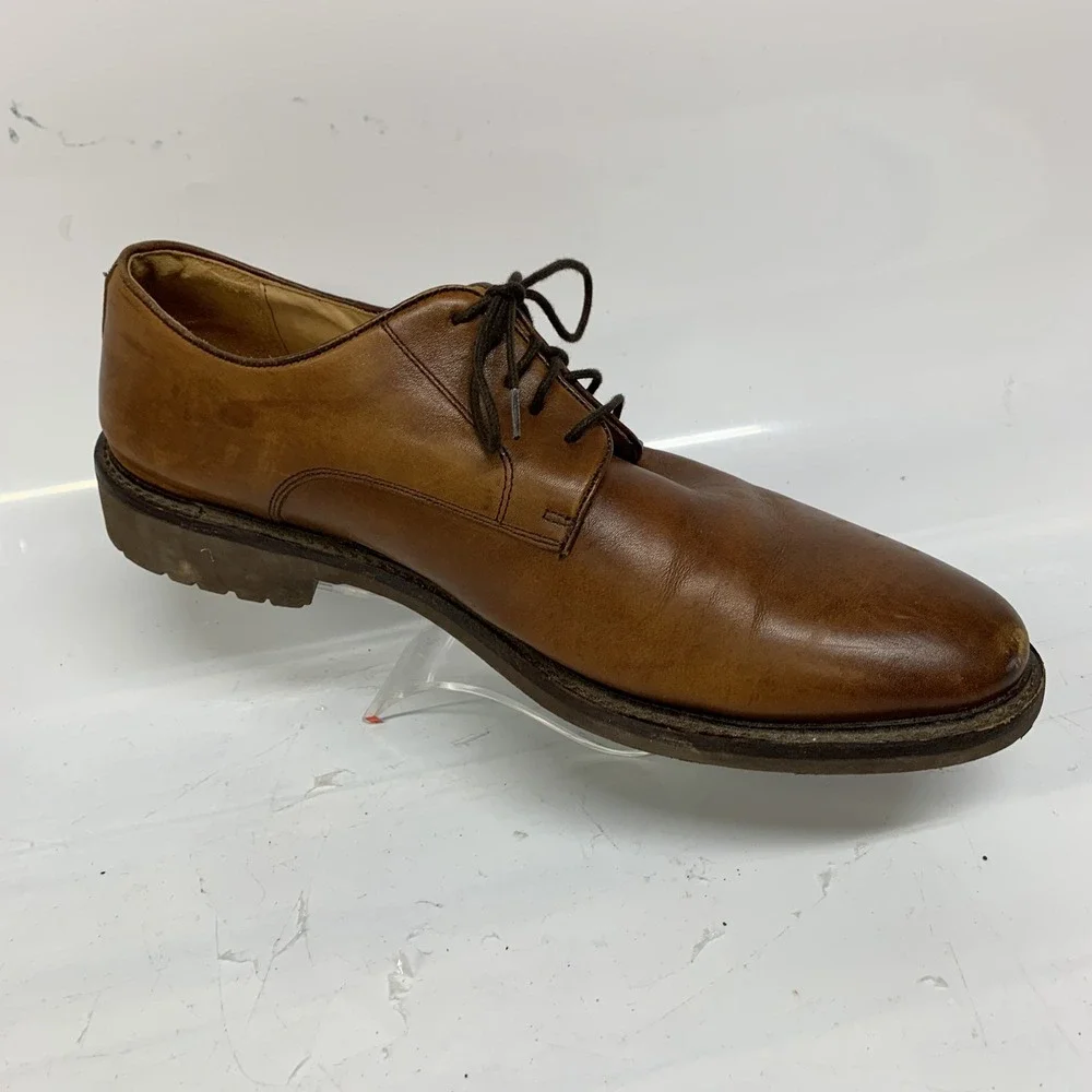 Warfield & Grand Brewer Dress Oxfords 12 Brown Mens Leather Round‎ Toe